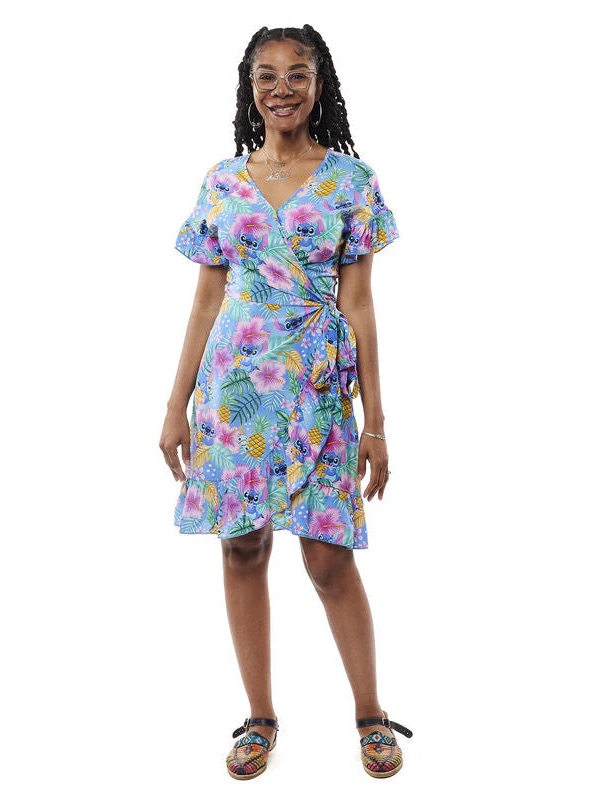 Like New Loungefly Sitch Shoppe Disney Lilo And Stitch Tropical Wrap Ilana Dress